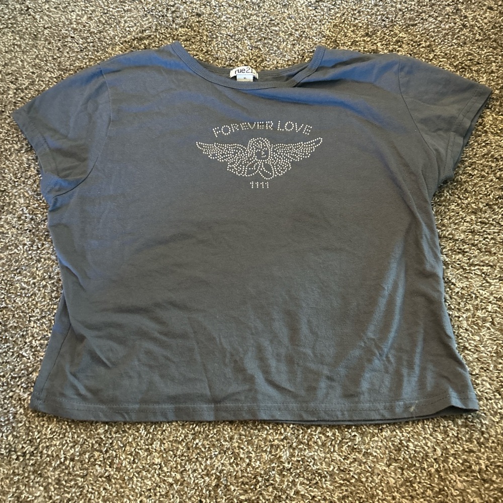 Rue21 Gray Boxy Short Sleeve Tee